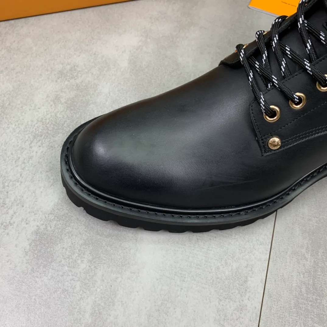 Men's men's shoes 💰P620💰【New】🆘Water-dyed cow lining LV Louis Vuitton business high-top leather shoes, made of original imported Italian 🇮🇹 calfskin, full cowhide lining, carefully handmade by professional shoemakers, the original version is specially designed for wear-resistant outsole. Standard code 38-44 3⃣️color🉑️choice